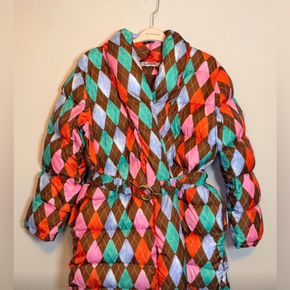 Rachel Antonoff Multicolor Argyle Puffer Jacket - Picture 4 of 7